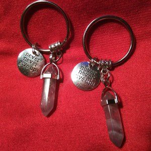 Amethyst Crystal Hexagonal Pointed Key Chains